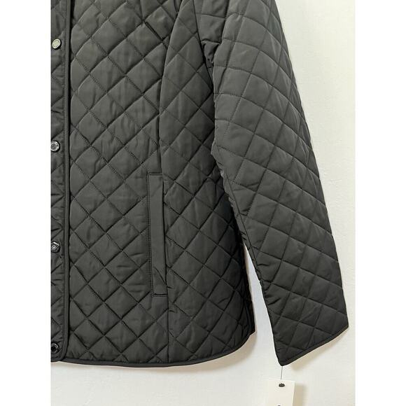 Calvin Klein Quilted Water Resistant Button Front Jacket Size L Black Womens - Picture 4 of 11